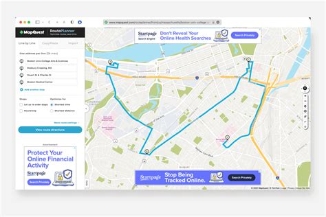 mapquest walking route planner.